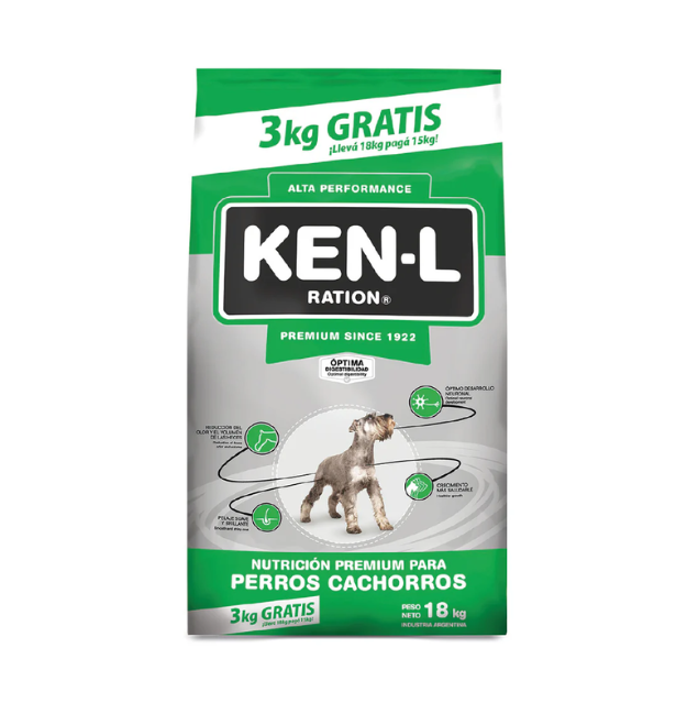 Diseño sin título Ken L Perro Cachorro 15 kg + 3 kg