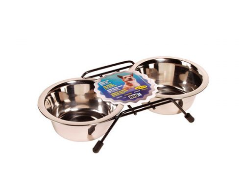 🥇Comedero Doble con Soporte de Acero→ᐉ
