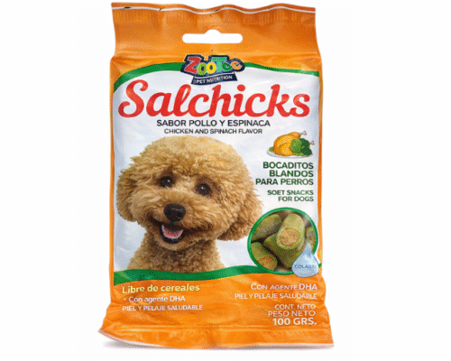 Snack Salchicks Pollo y Espinaca