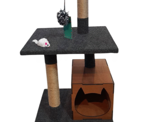 Rascador Gato 3 Pisos c/ Sisal, Juguete y Casita – Zoombies