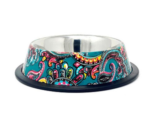 Comedero Inoxidable Estampado Vintage