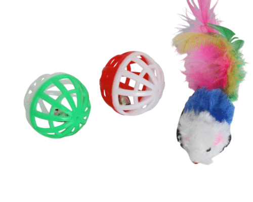 Pelotas y Ratón con Plumas