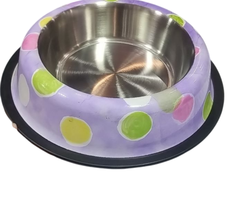 Comedero Inox Lunares
