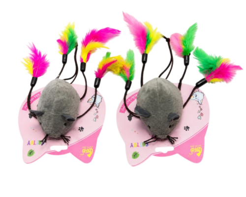 Ratón Cuatro Colas con Plumas
